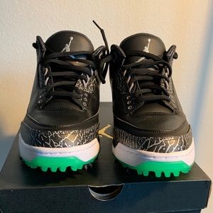Air Jordan 3 Retro Golf Shoes. ‘Green Glow'